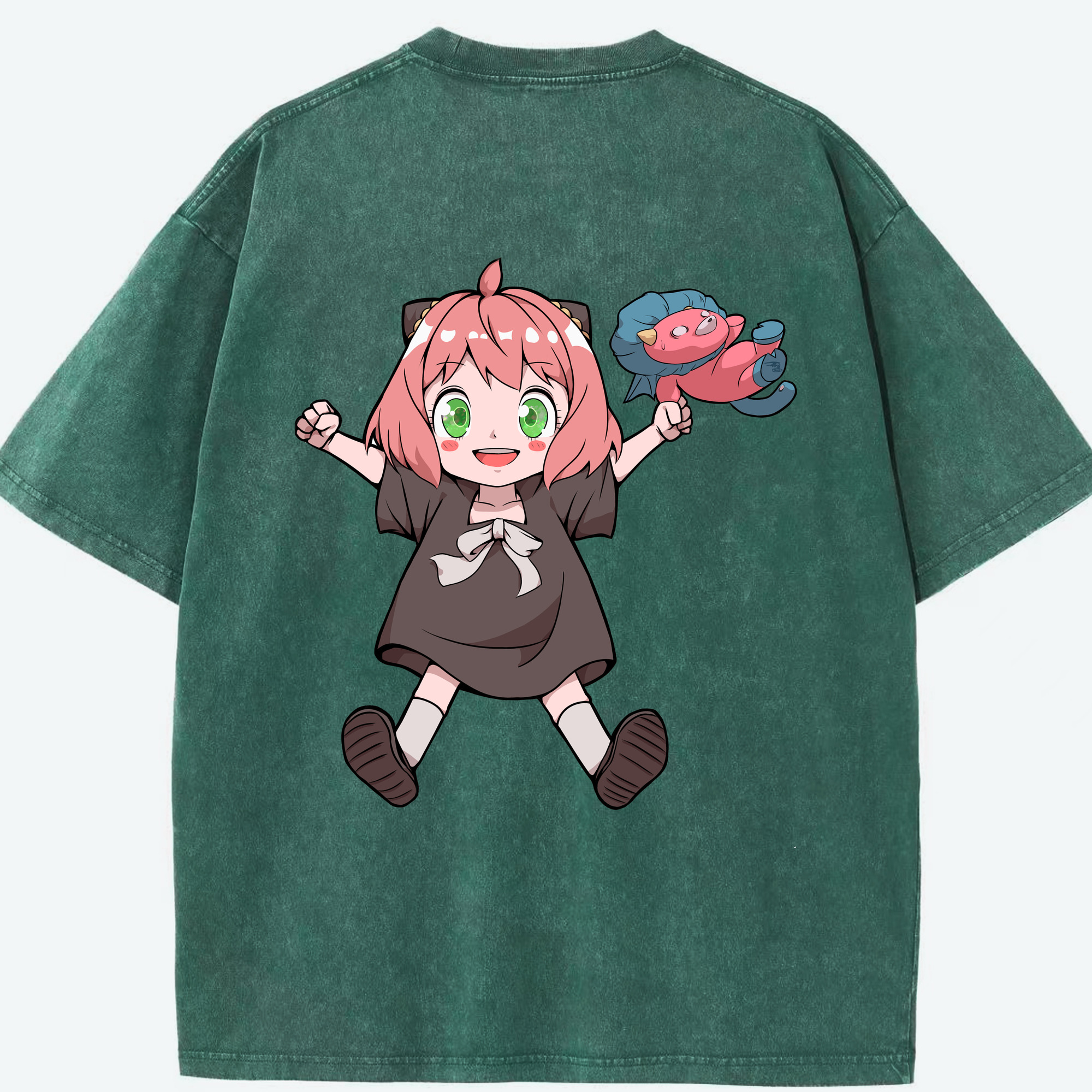 （画像用） SPY×FAMILY间谍家家酒 綿100% ヴィンテージ風 半袖Tシャツ（背面プリント）